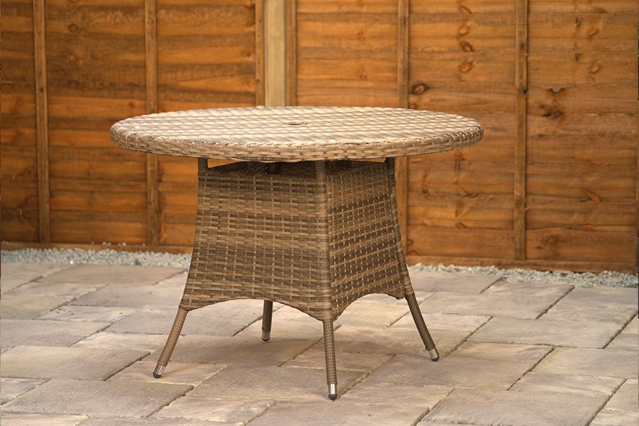 Sapcote 4 Seater Round Dining Set in Grey Rattan