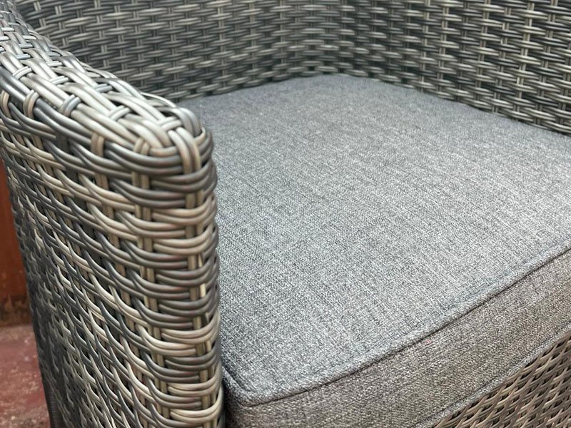 Sapcote 6 Seater Rectangular Dining Set in Dark Grey Rattan