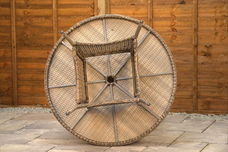 Sapcote 6 Seater Round Dining Set in Grey Rattan