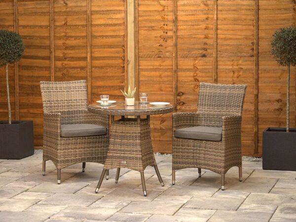 Brown Aluminium Rattan Bistro Set for 2