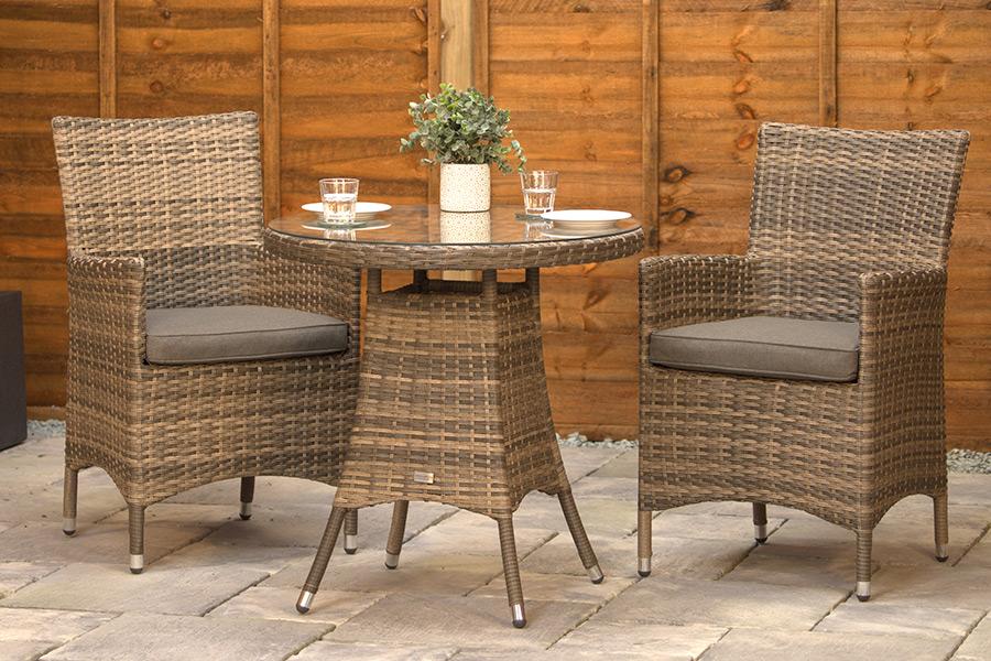 Sapcote Bistro Set in Brown Rattan