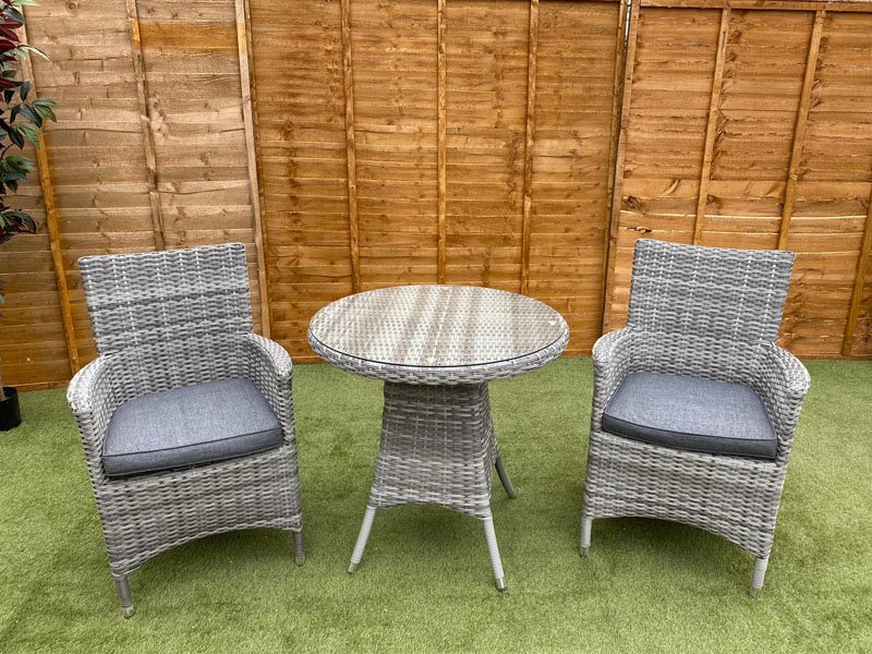 Sapcote Bistro Set in Grey Rattan