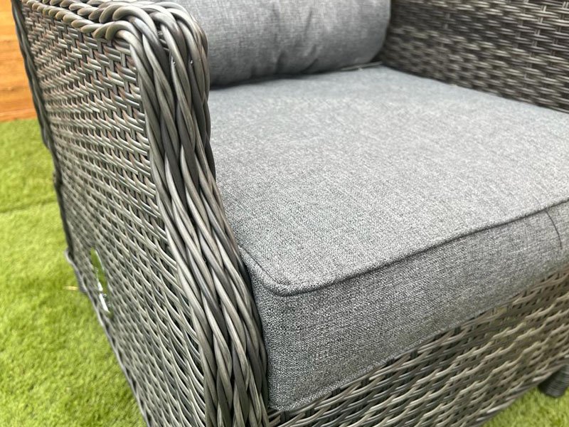 Sapcote Deluxe Reclining Set in Dark Grey Rattan