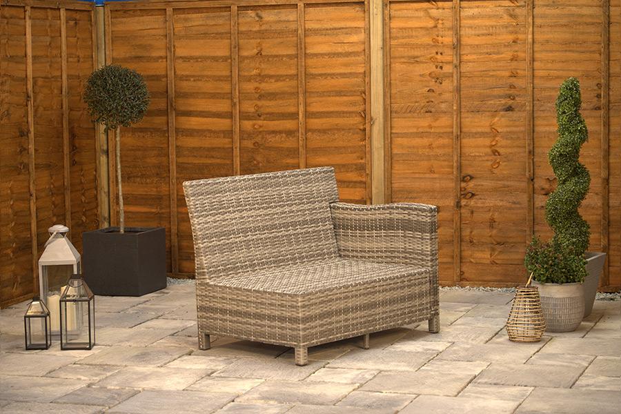 Sapcote Mini Modular Corner Set in Dark Grey Rattan