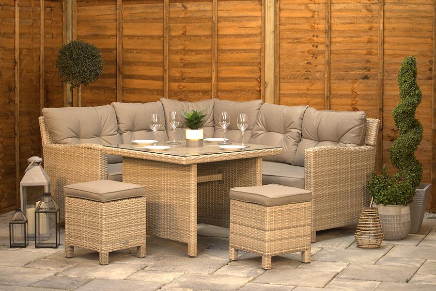 Sapcote Mini Modular Corner Set in Natural Rattan
