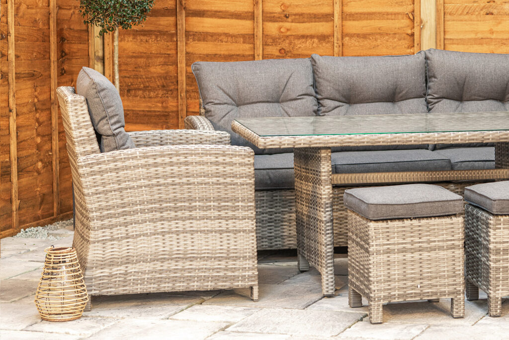 Sapcote Modular Lounge Dining Set in Grey Rattan