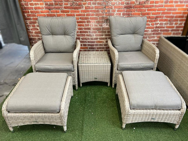 Sapcote Reclining Set in Natural Rattan