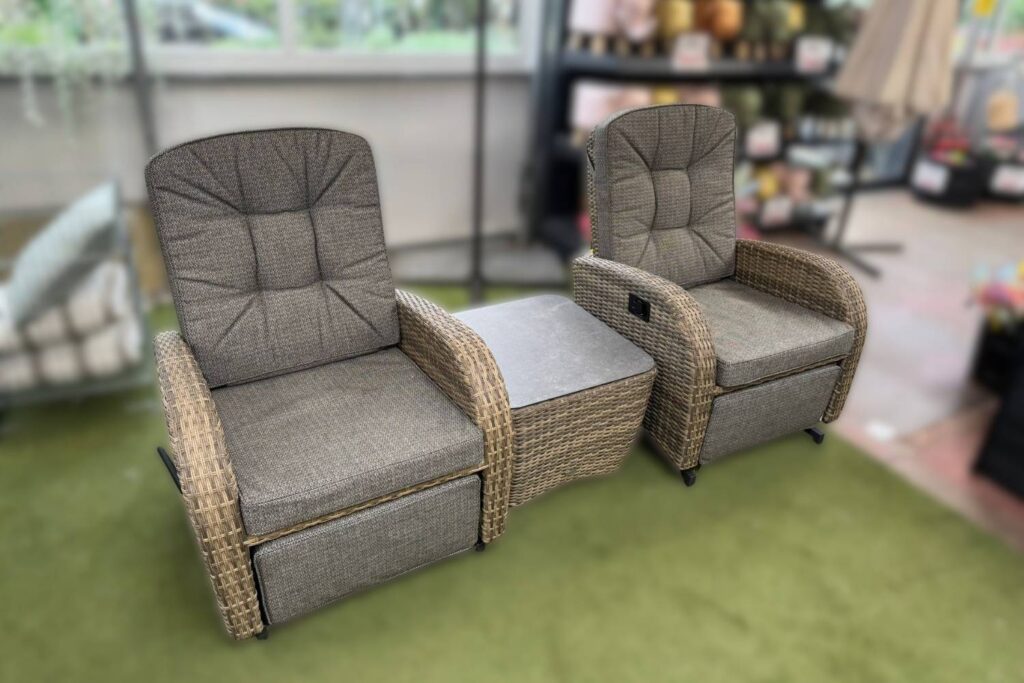 Burbage 2026 Rocking/Non-Rocking Recliner Bistro Set Cappuccino Brown