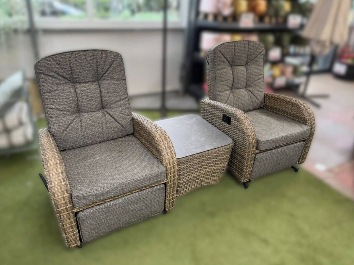 Burbage 2026 Rocking/Non-Rocking Recliner Bistro Set Cappuccino Brown