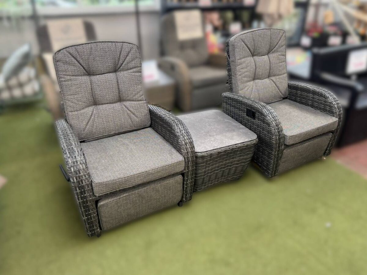 Burbage 2026 Rocking/Non-Rocking Recliner Bistro Set Stone Grey