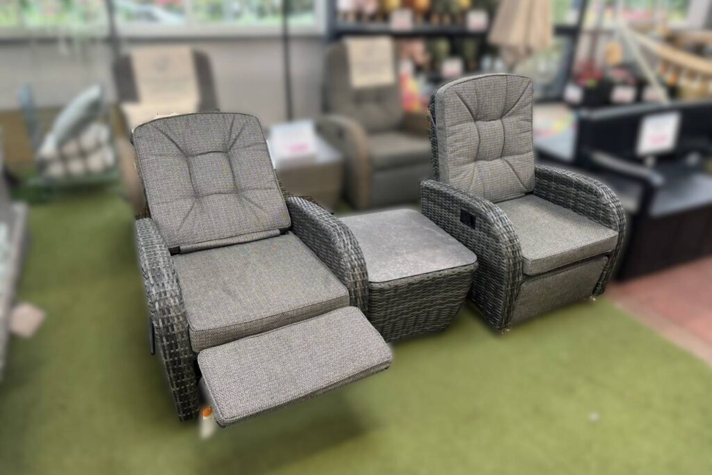 Burbage 2026 Rocking/Non-Rocking Recliner Bistro Set Stone Grey
