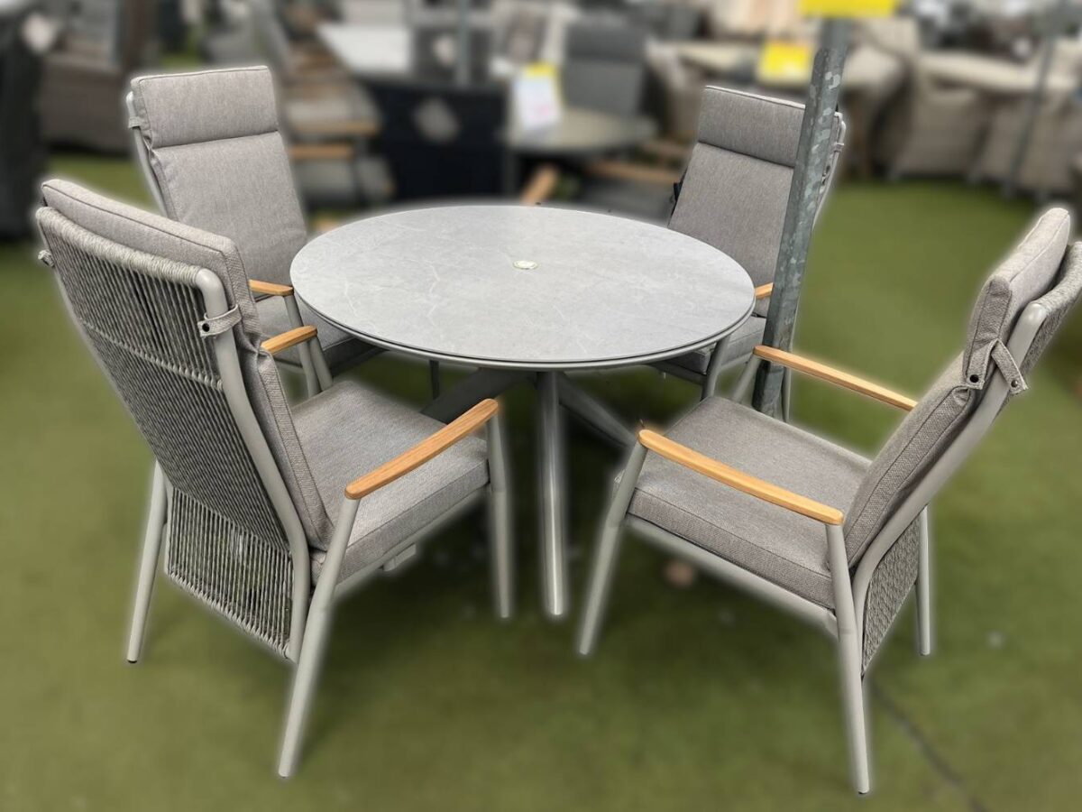 Cosby 4 Seater Reclining Dining Set in Natural